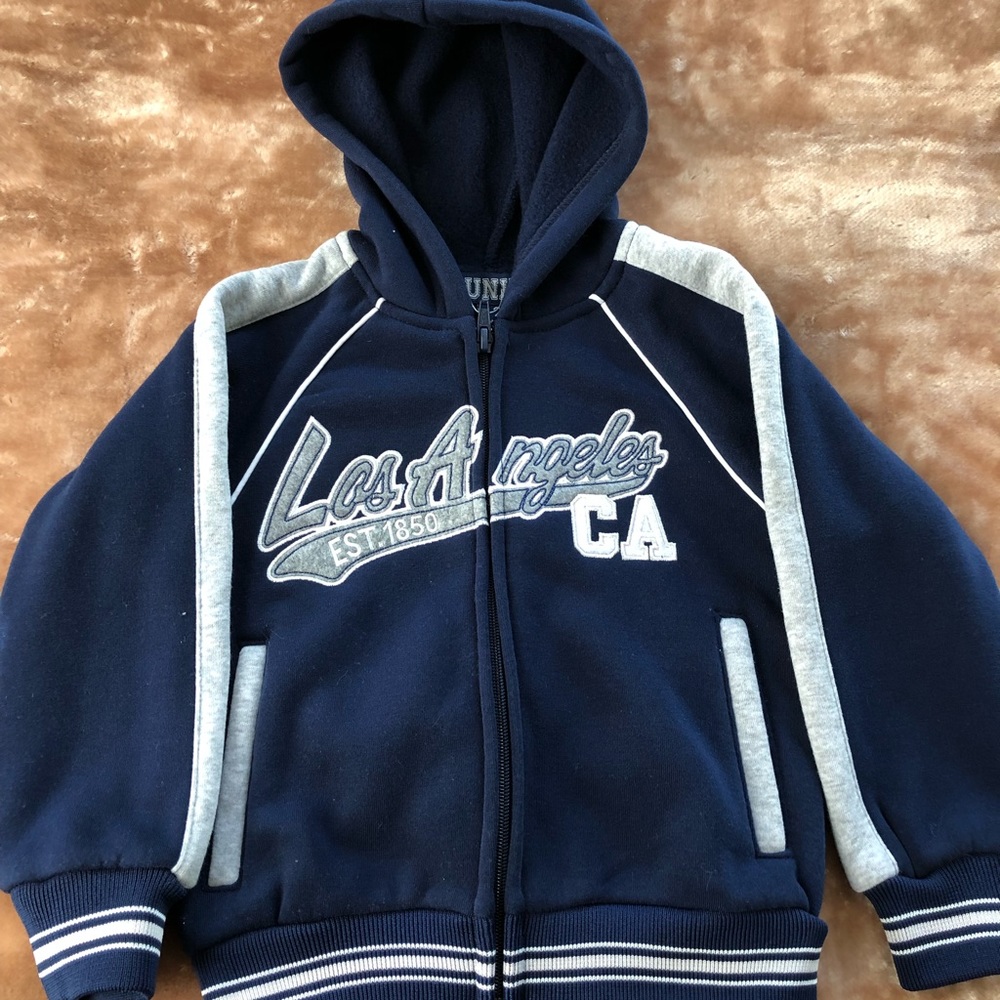Zip-Up Los Angeles Hooded sweater 2T Navy jacket